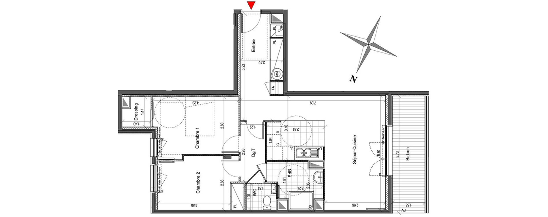 Appartement T3 de 69,24 m2 &agrave; Colombes Plateau - gr&egrave;ves - bord de seine