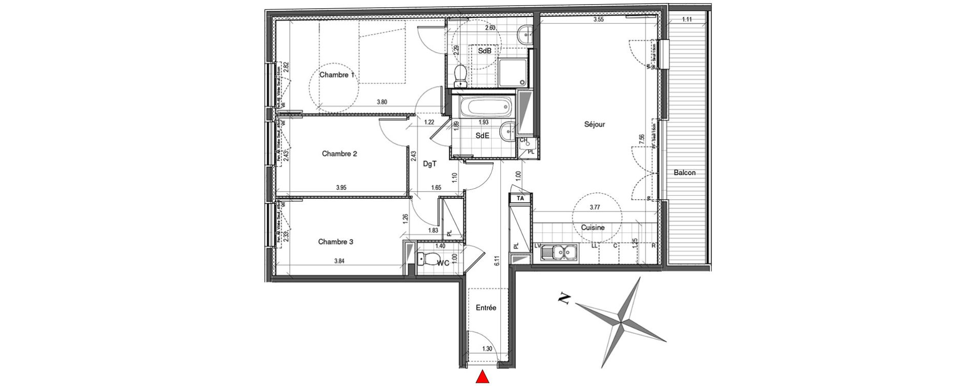 Appartement T4 de 86,71 m2 &agrave; Colombes Plateau - gr&egrave;ves - bord de seine
