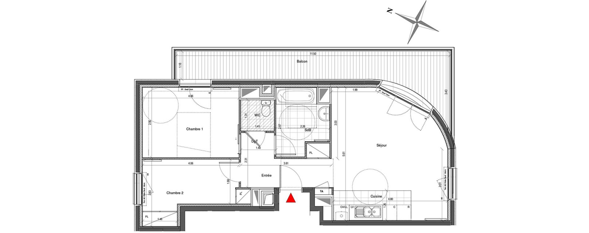 Appartement T3 de 60,65 m2 &agrave; Colombes Plateau - gr&egrave;ves - bord de seine