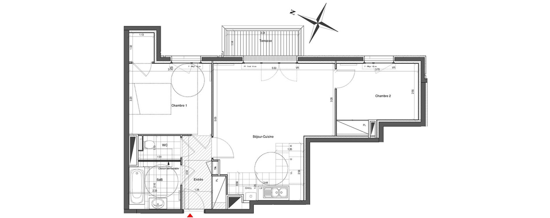 Appartement T3 de 63,55 m2 &agrave; Colombes Plateau - gr&egrave;ves - bord de seine