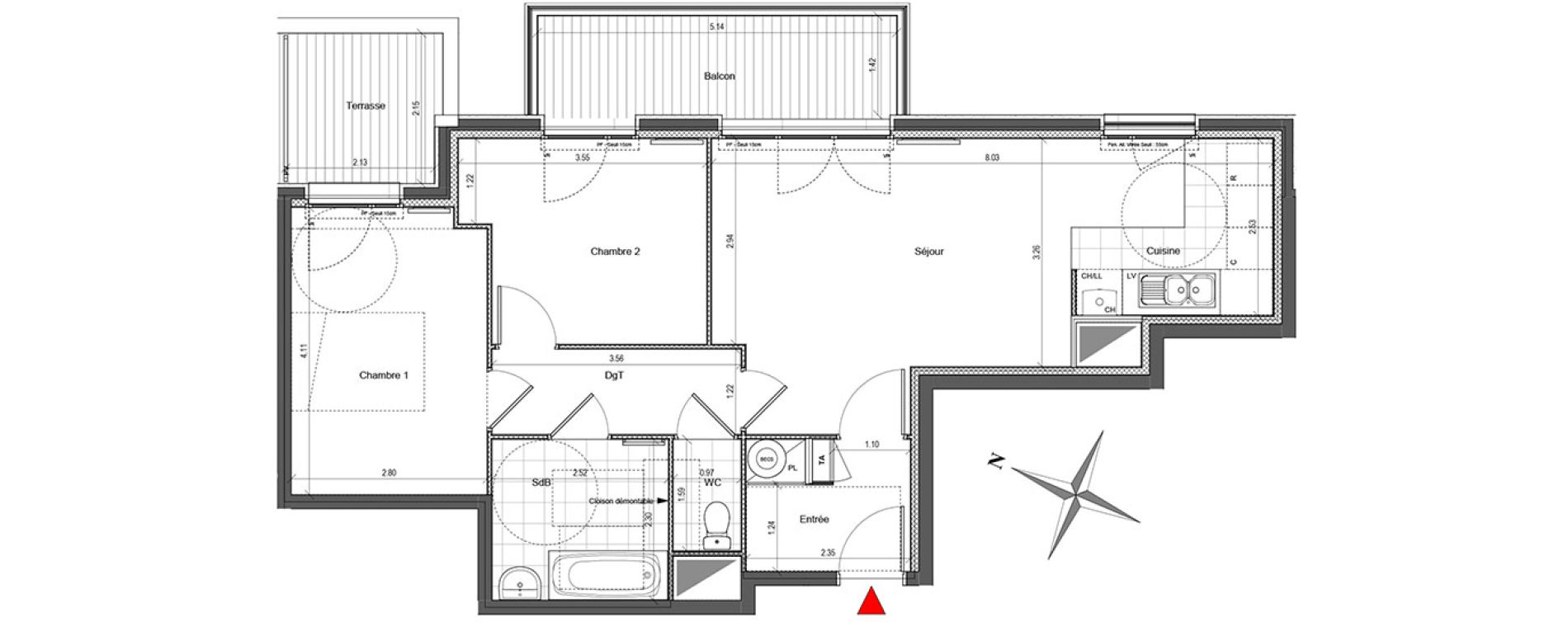 Appartement T3 de 62,94 m2 &agrave; Colombes Plateau - gr&egrave;ves - bord de seine