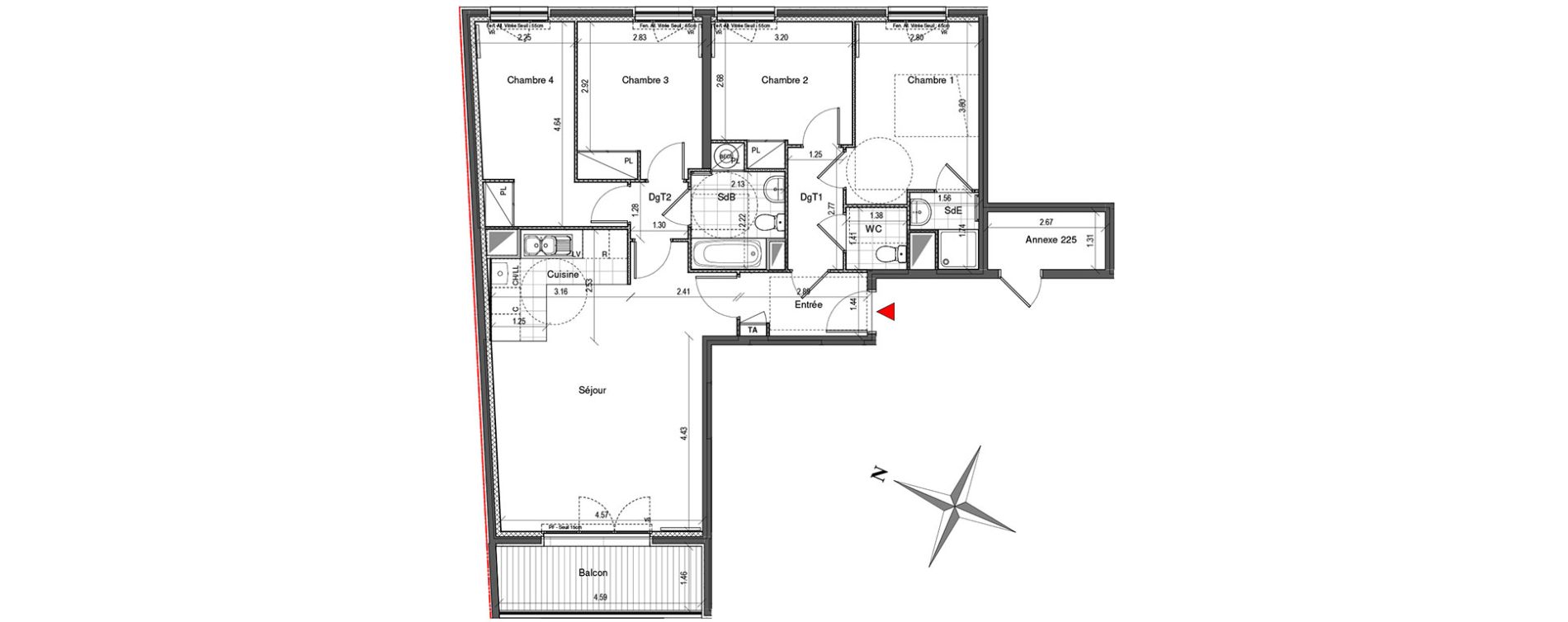 Appartement T5 de 91,87 m2 &agrave; Colombes Plateau - gr&egrave;ves - bord de seine