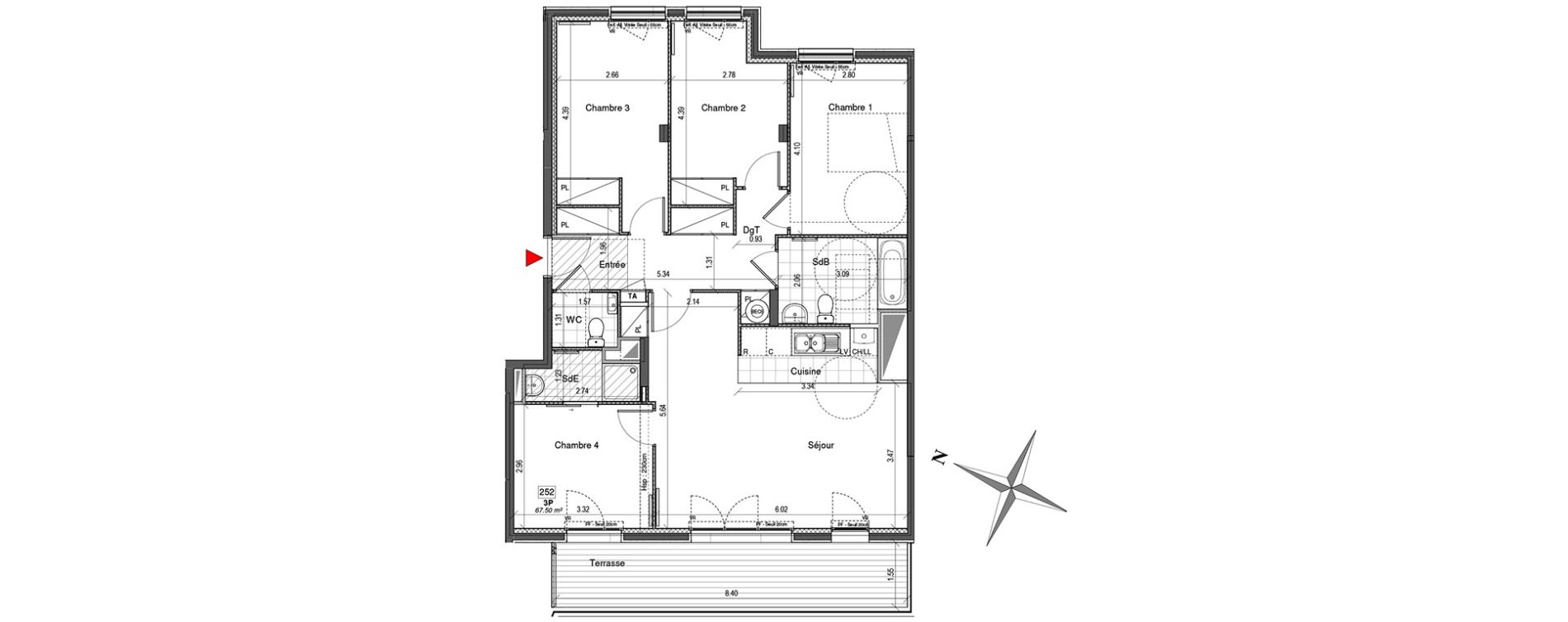 Appartement T5 de 96,62 m2 &agrave; Colombes Plateau - gr&egrave;ves - bord de seine