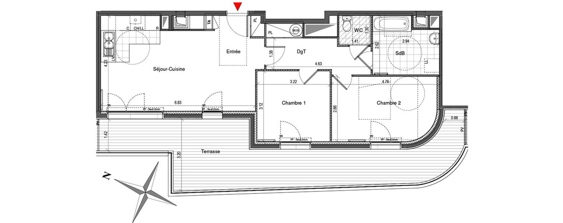 Appartement T3 de 67,50 m2 &agrave; Colombes Plateau - gr&egrave;ves - bord de seine