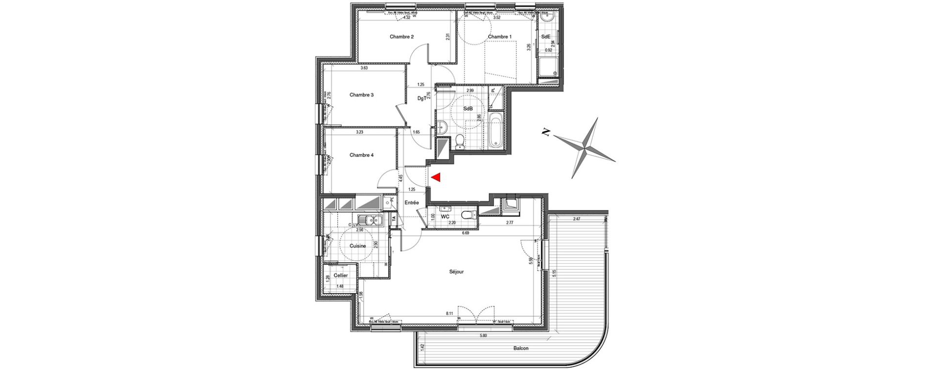 Appartement T5 de 106,99 m2 &agrave; Colombes Plateau - gr&egrave;ves - bord de seine