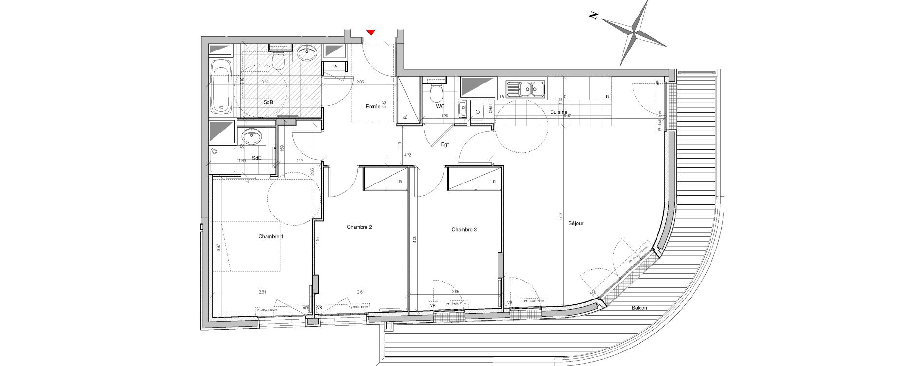Appartement T4 de 82,06 m2 &agrave; Colombes Plateau - gr&egrave;ves - bord de seine