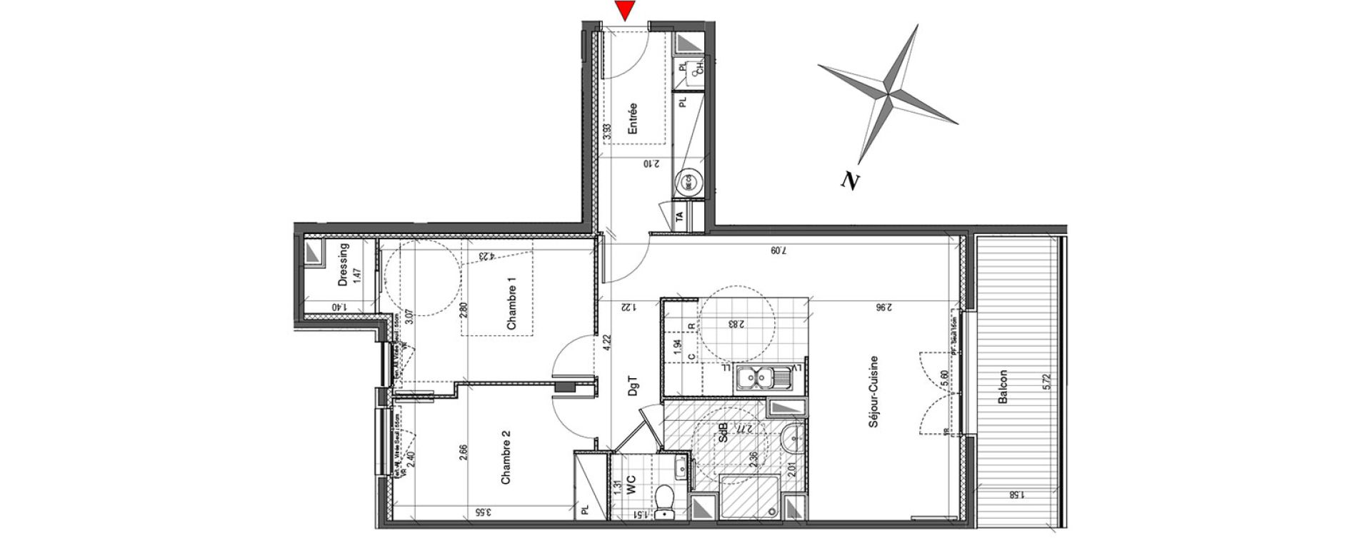 Appartement T3 de 69,41 m2 &agrave; Colombes Plateau - gr&egrave;ves - bord de seine