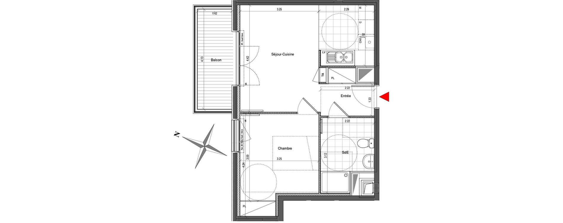 Appartement T2 de 41,89 m2 &agrave; Colombes Plateau - gr&egrave;ves - bord de seine
