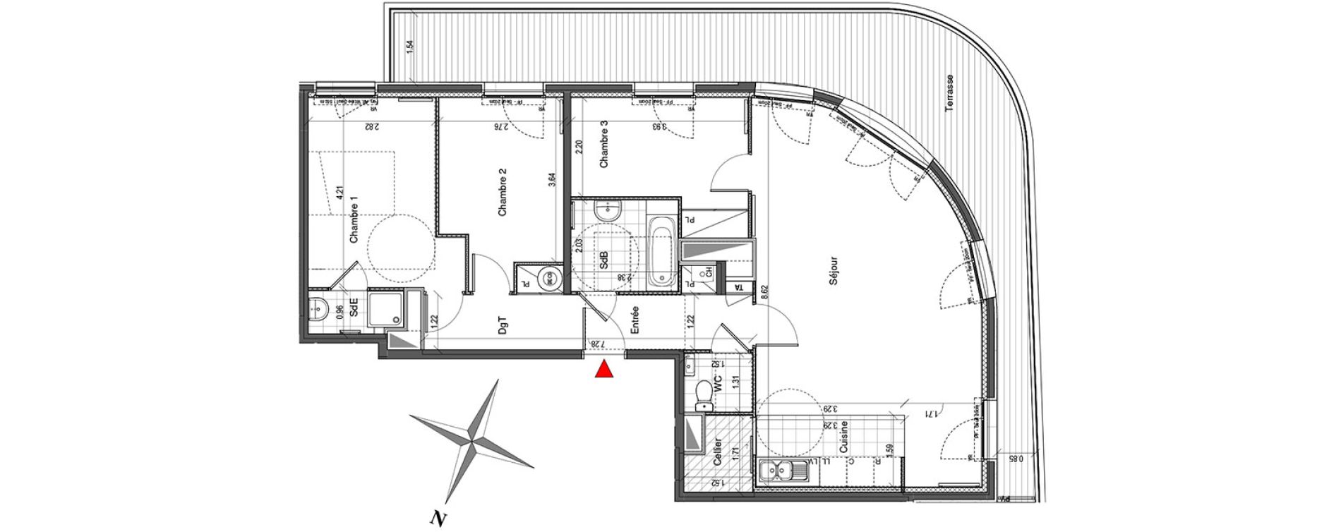 Appartement T4 de 92,20 m2 &agrave; Colombes Plateau - gr&egrave;ves - bord de seine