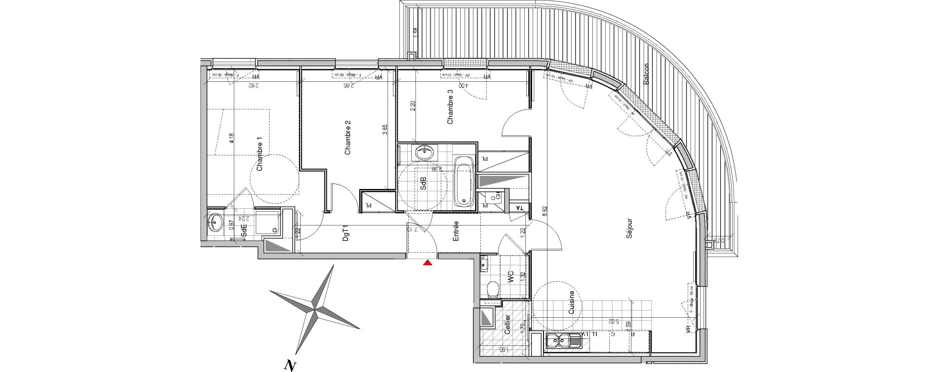 Appartement T4 de 92,35 m2 &agrave; Colombes Plateau - gr&egrave;ves - bord de seine
