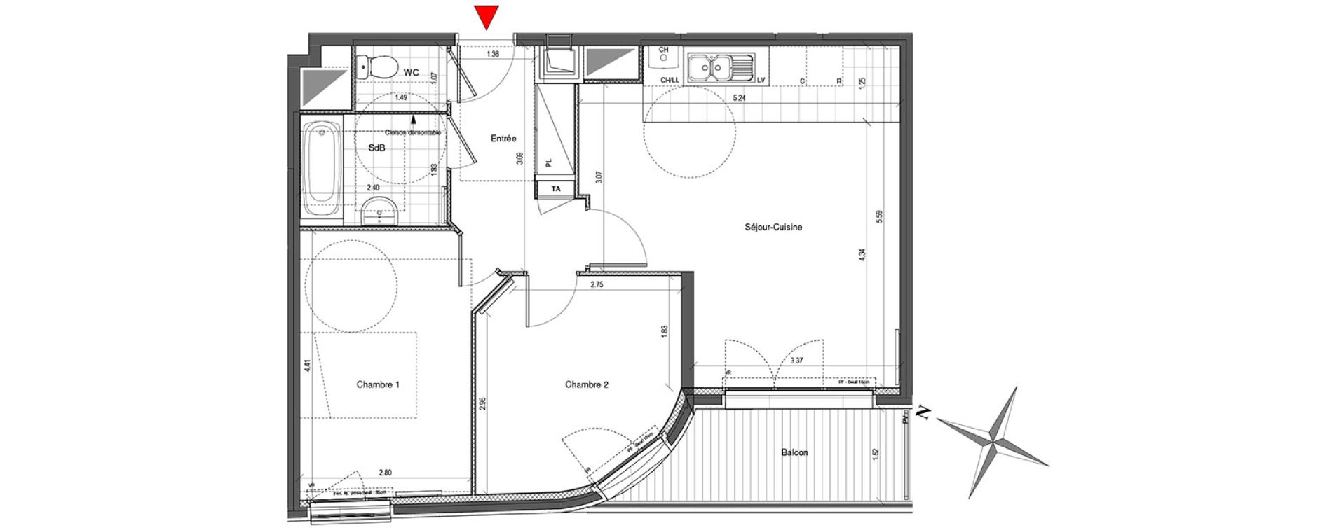 Appartement T3 de 60,94 m2 &agrave; Colombes Plateau - gr&egrave;ves - bord de seine