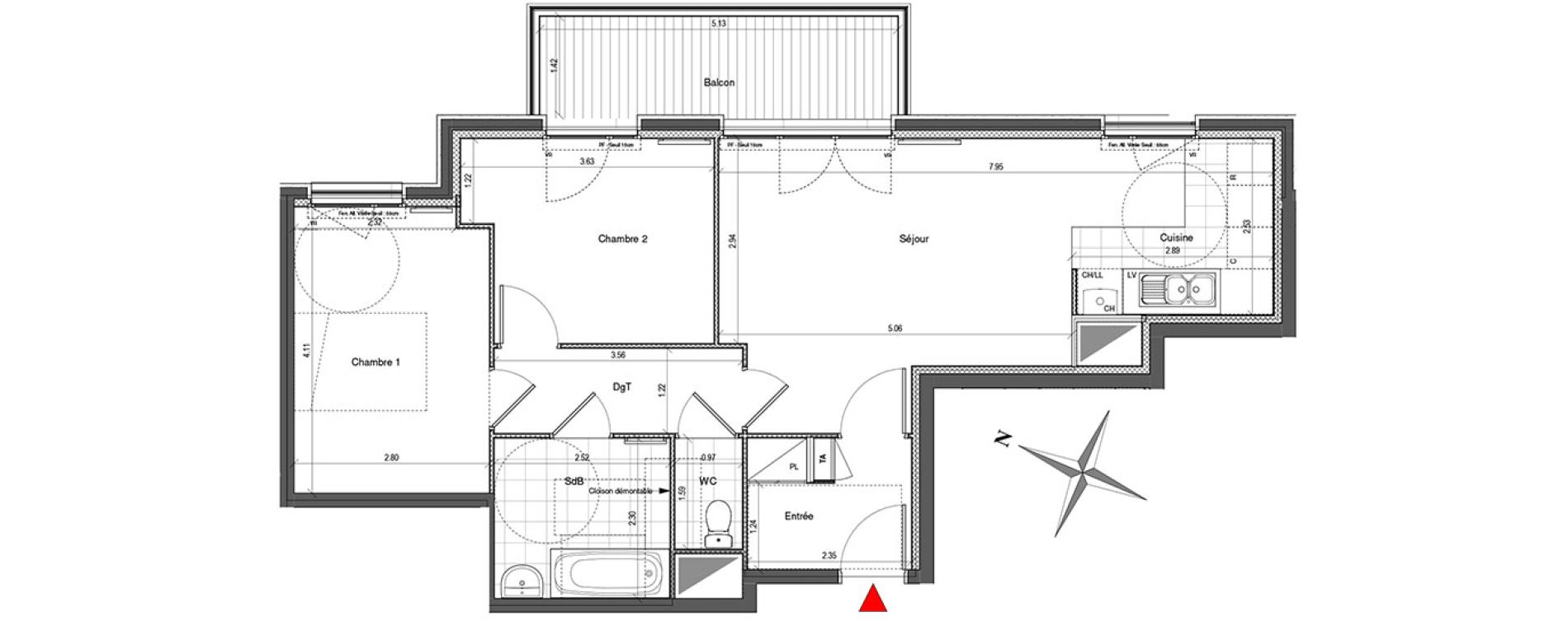 Appartement T3 de 62,93 m2 &agrave; Colombes Plateau - gr&egrave;ves - bord de seine