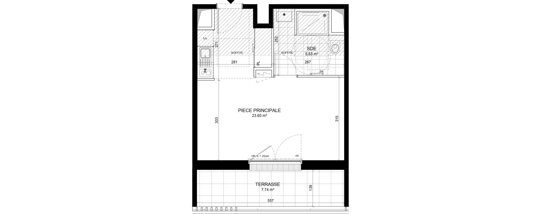 Studio de 29,43 m2 &agrave; Colombes Jeanne gleuzer - gros gr&egrave;s