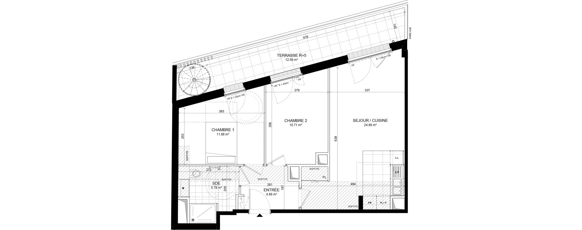 Appartement T3 de 57,92 m2 &agrave; Colombes Jeanne gleuzer - gros gr&egrave;s