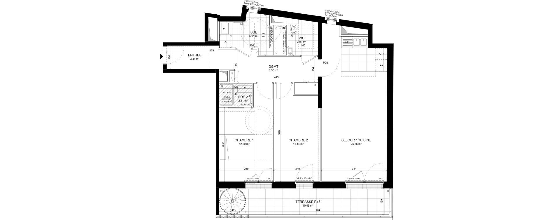 Appartement T3 de 73,43 m2 &agrave; Colombes Jeanne gleuzer - gros gr&egrave;s