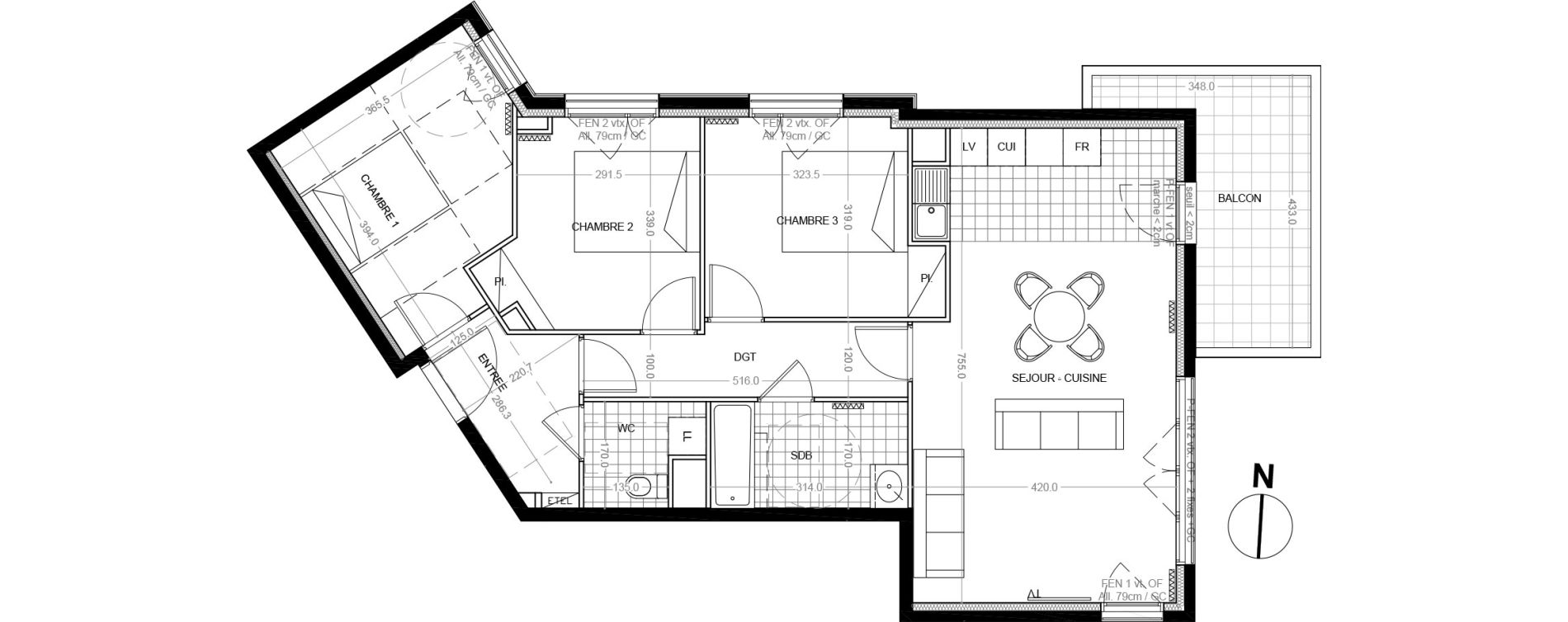 Appartement T4 de 82,30 m2 &agrave; Colombes Foss&eacute;s-jean - bouvier