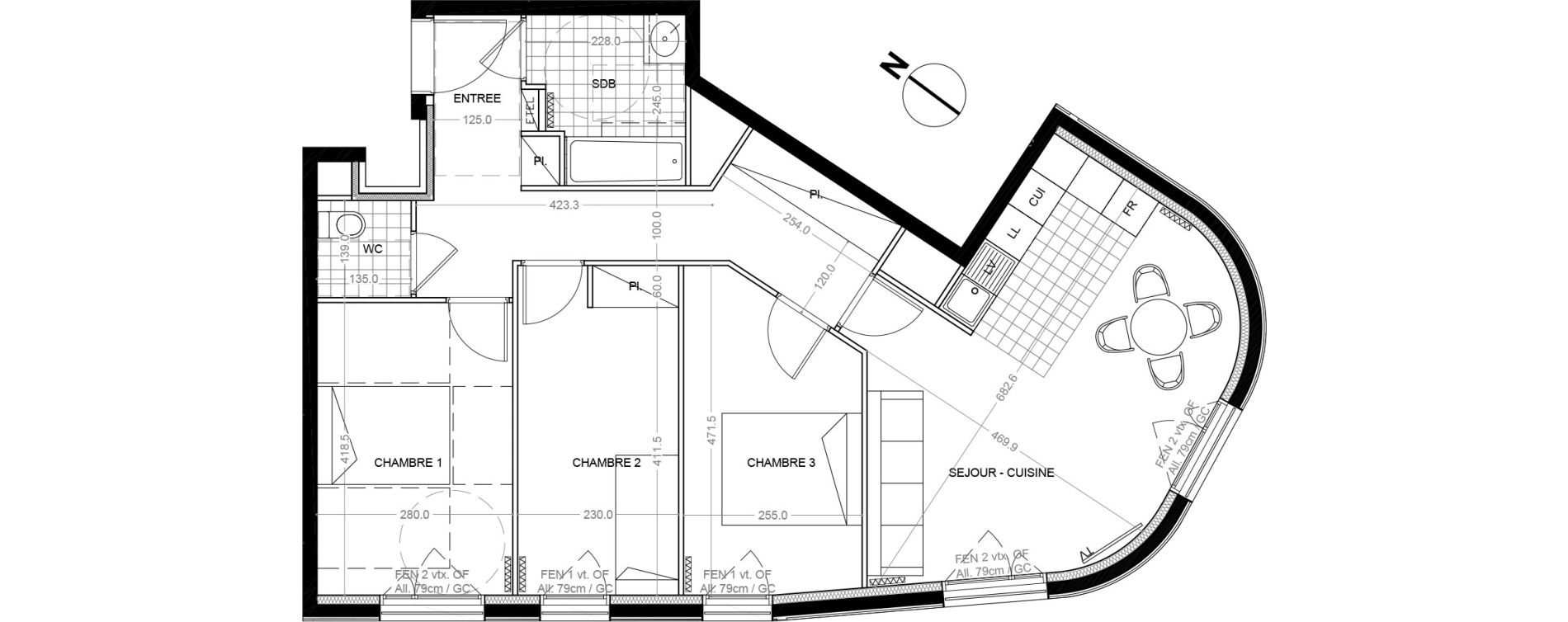 Appartement T4 de 77,30 m2 &agrave; Colombes Foss&eacute;s-jean - bouvier