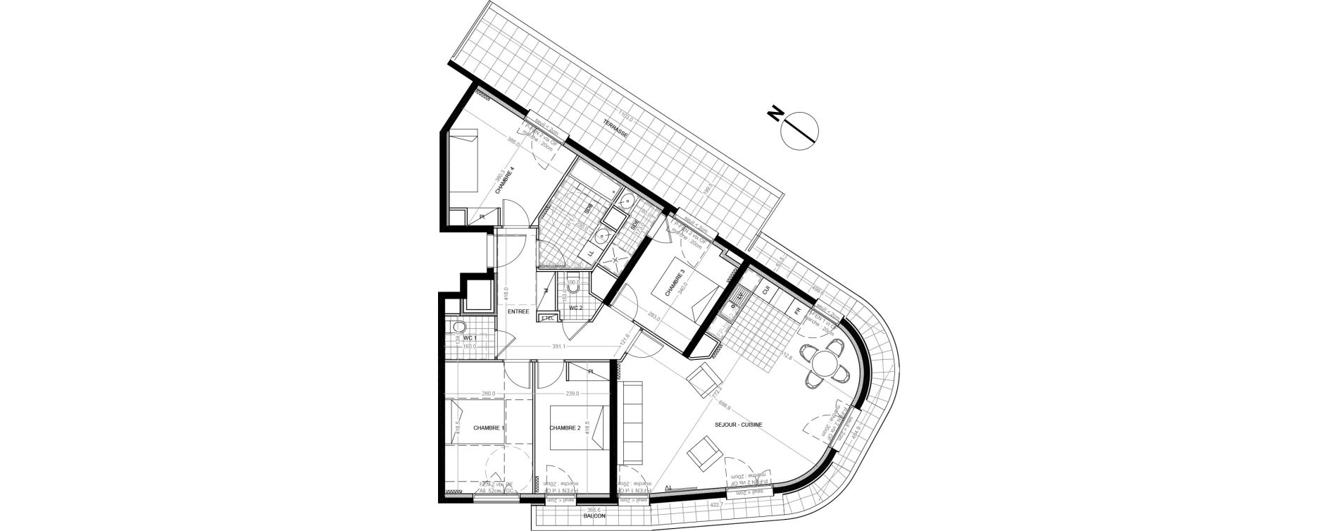 Appartement T5 de 103,90 m2 &agrave; Colombes Foss&eacute;s-jean - bouvier