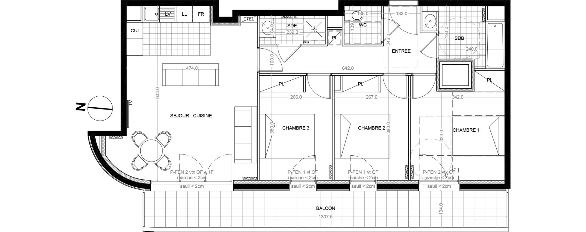 Appartement T4 de 80,10 m2 &agrave; Colombes Foss&eacute;s-jean - bouvier