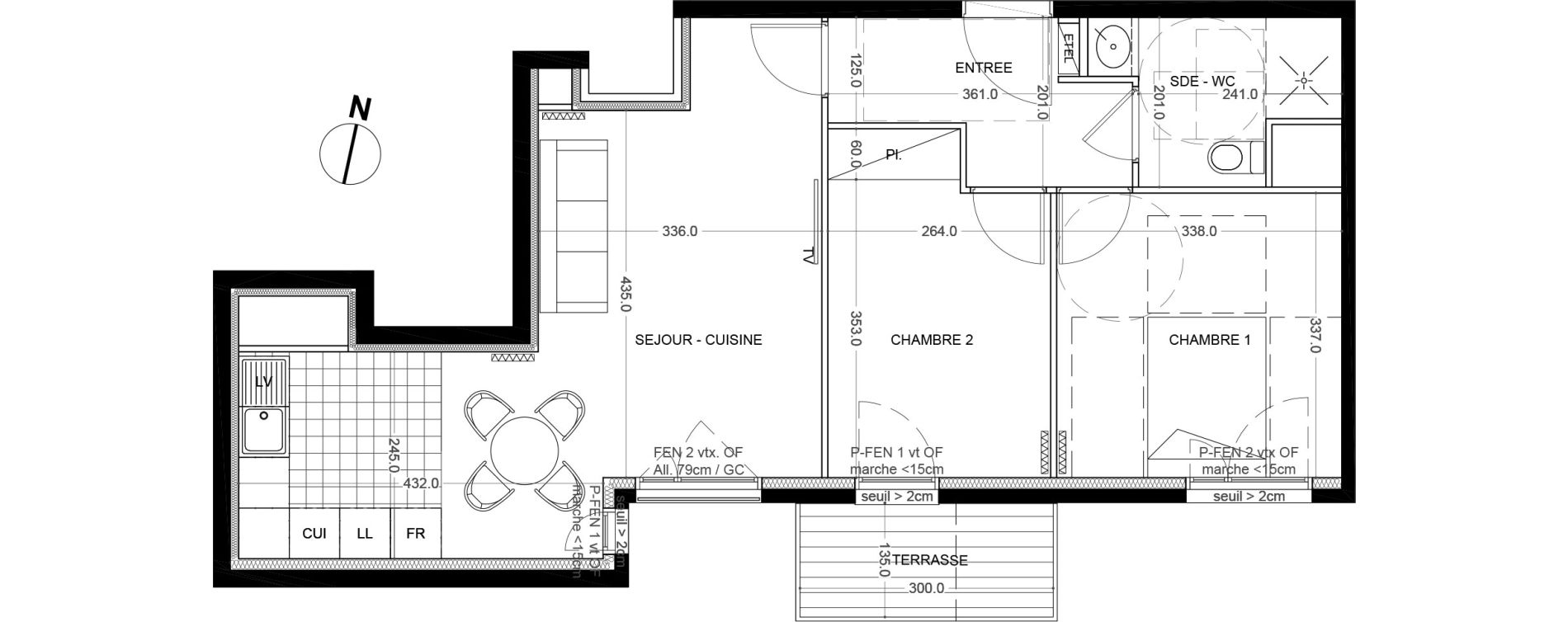 Appartement T3 de 57,20 m2 &agrave; Colombes Foss&eacute;s-jean - bouvier
