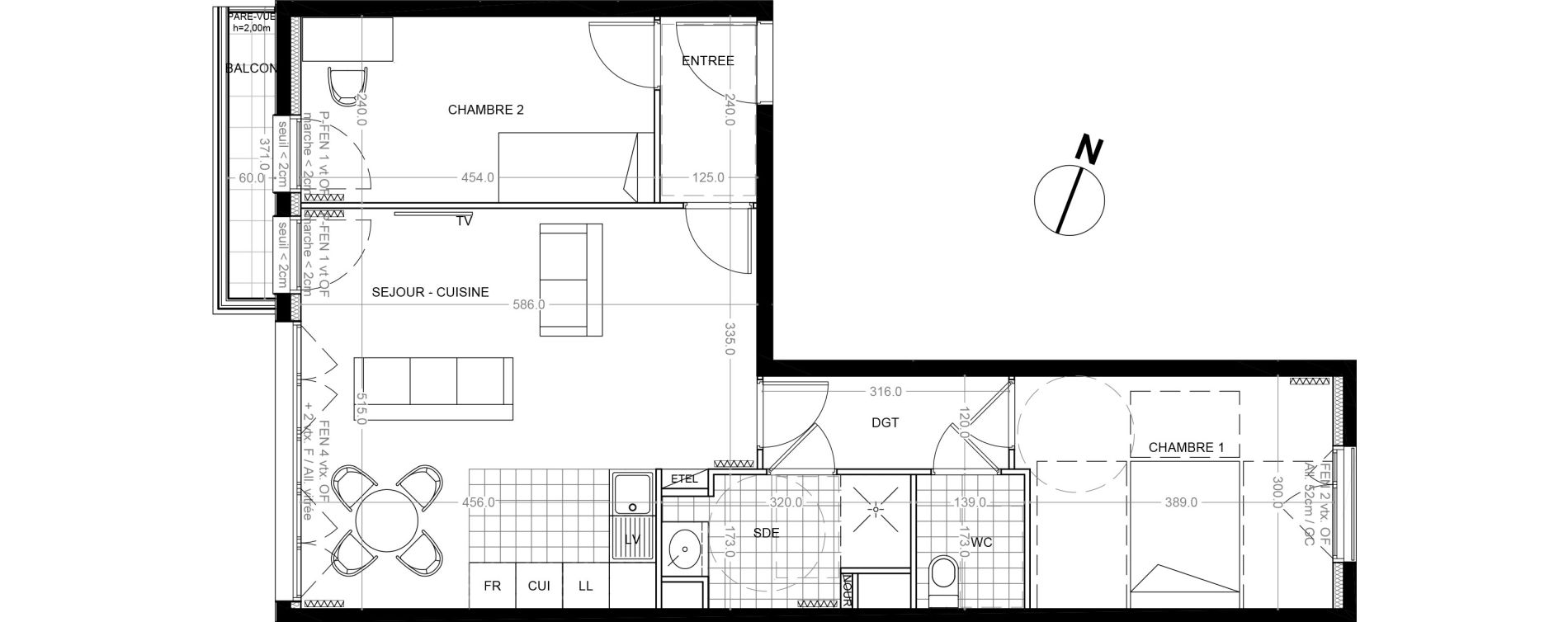 Appartement T3 de 64,50 m2 &agrave; Colombes Foss&eacute;s-jean - bouvier