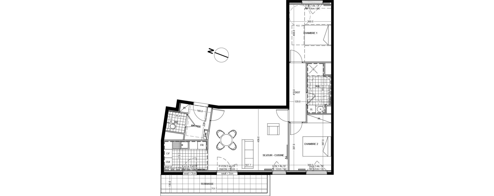 Appartement T3 de 70,90 m2 &agrave; Colombes Foss&eacute;s-jean - bouvier