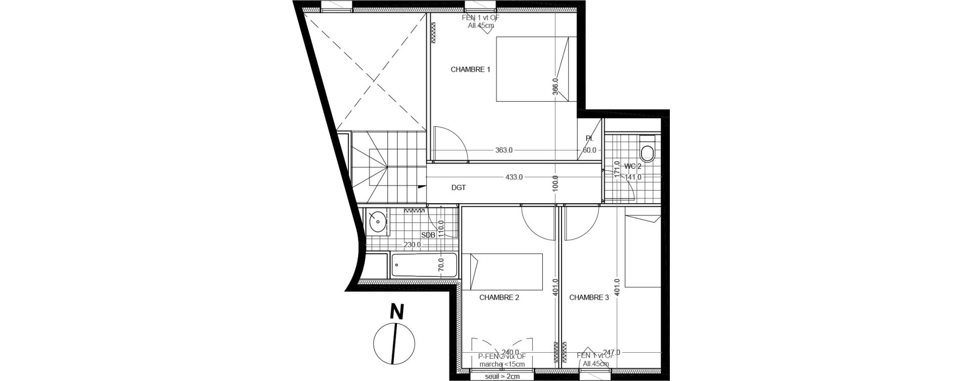 Appartement T4 de 97,20 m2 &agrave; Colombes Foss&eacute;s-jean - bouvier