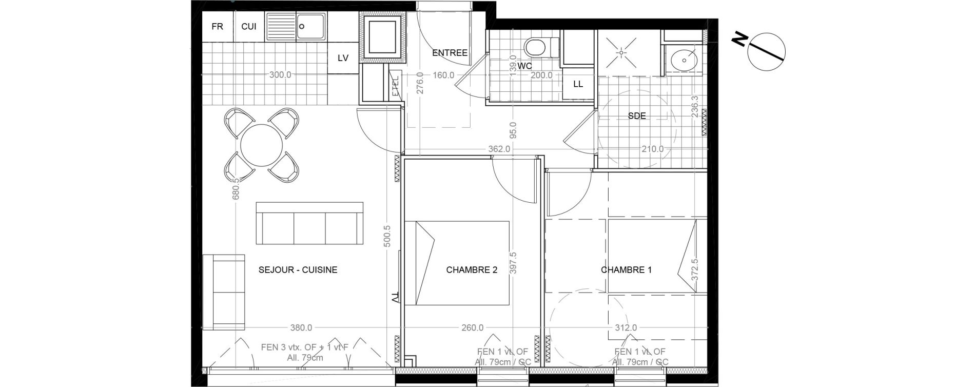 Appartement T3 de 60,40 m2 &agrave; Colombes Foss&eacute;s-jean - bouvier