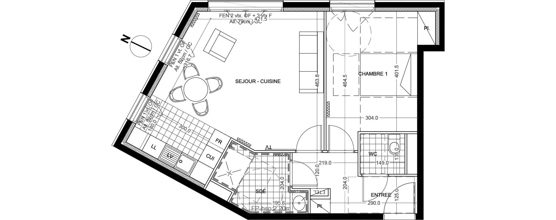 Appartement T2 de 53,50 m2 &agrave; Colombes Foss&eacute;s-jean - bouvier