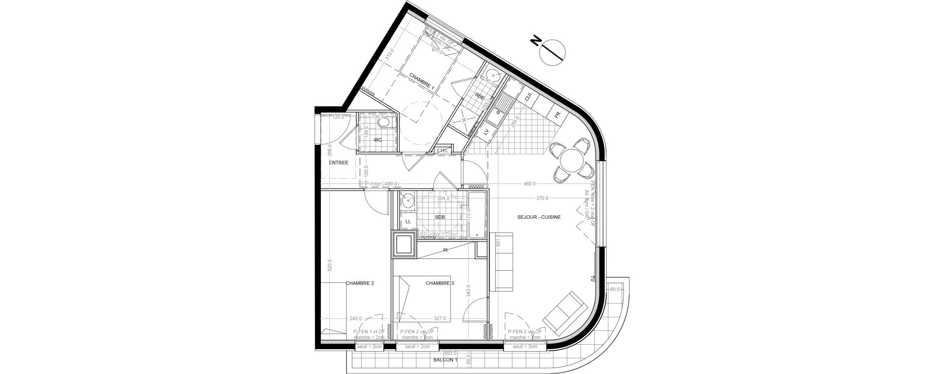 Appartement T4 de 83,10 m2 &agrave; Colombes Foss&eacute;s-jean - bouvier
