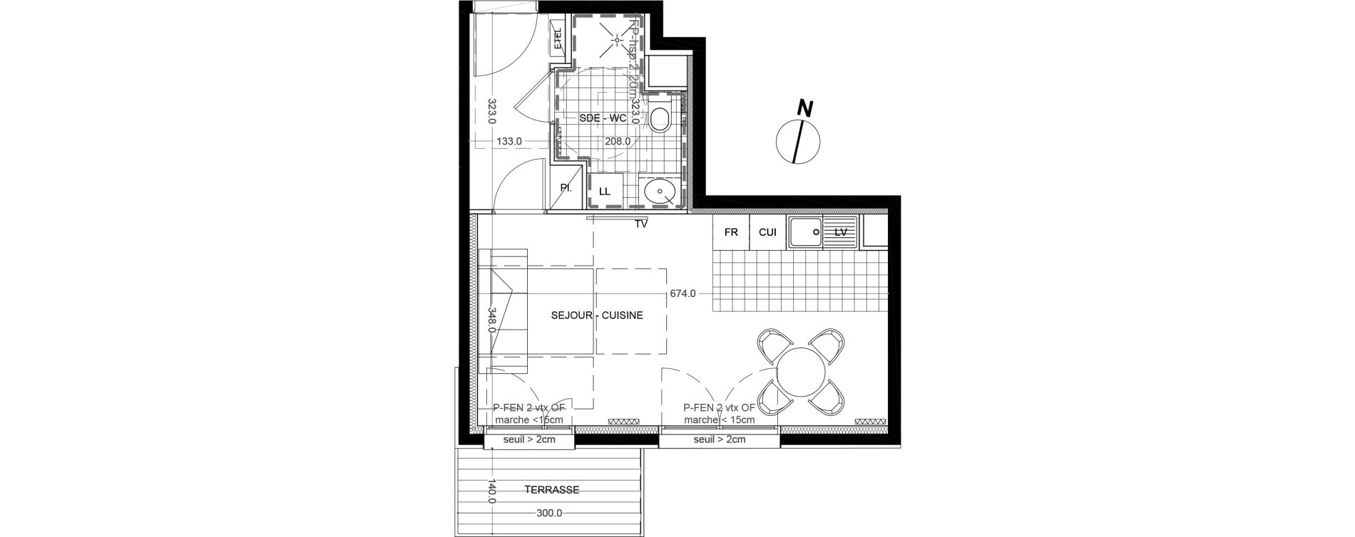 Appartement T1 de 33,40 m2 &agrave; Colombes Foss&eacute;s-jean - bouvier