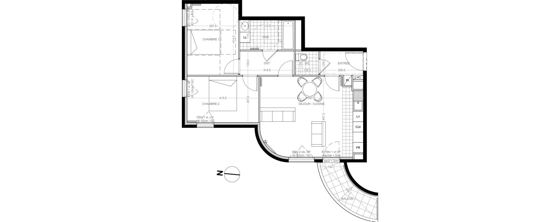 Appartement T3 de 65,00 m2 &agrave; Colombes Foss&eacute;s-jean - bouvier