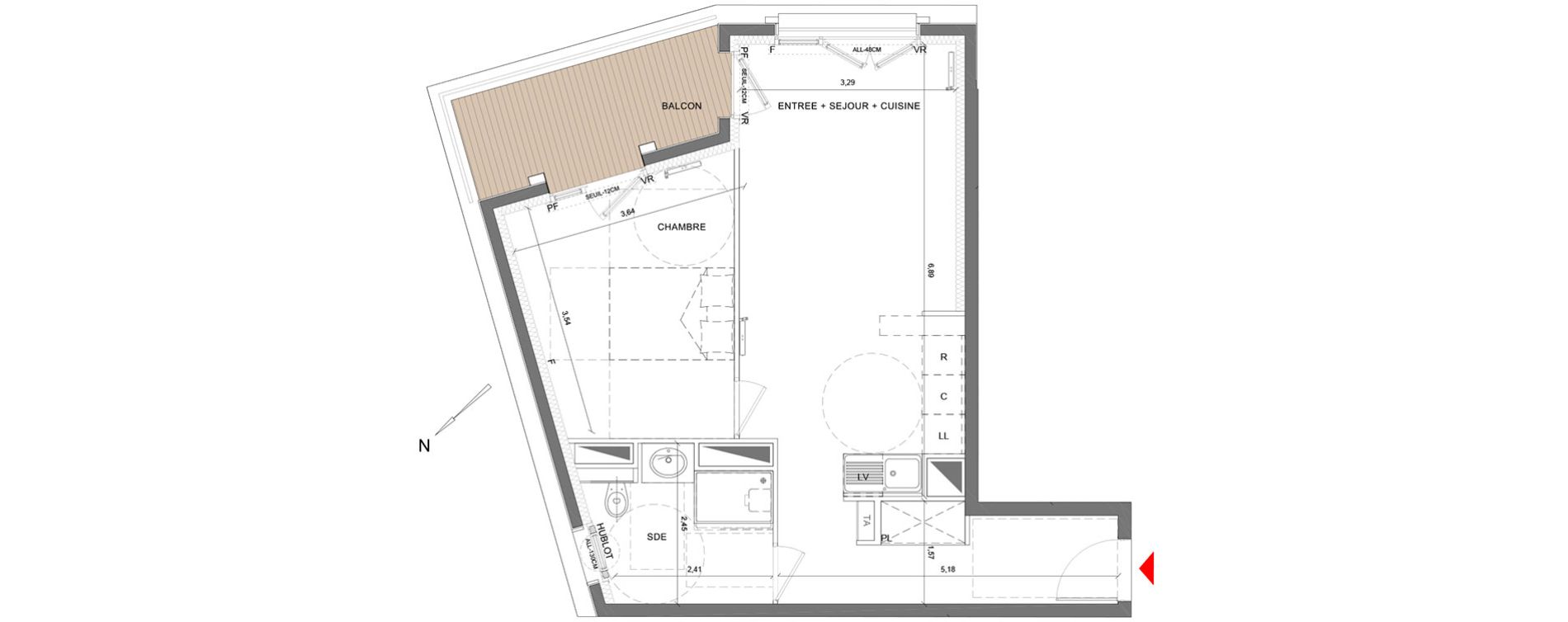 Appartement T2 de 47,45 m2 &agrave; Colombes Stade