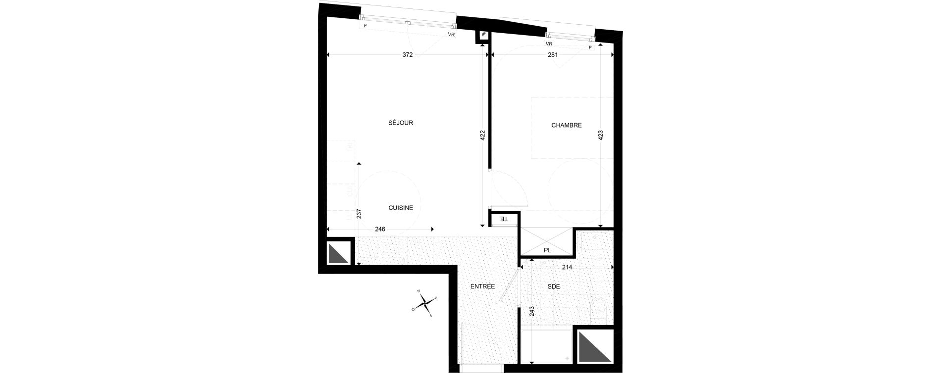 Appartement T2 de 41,60 m2 &agrave; Colombes Marceau - champarons