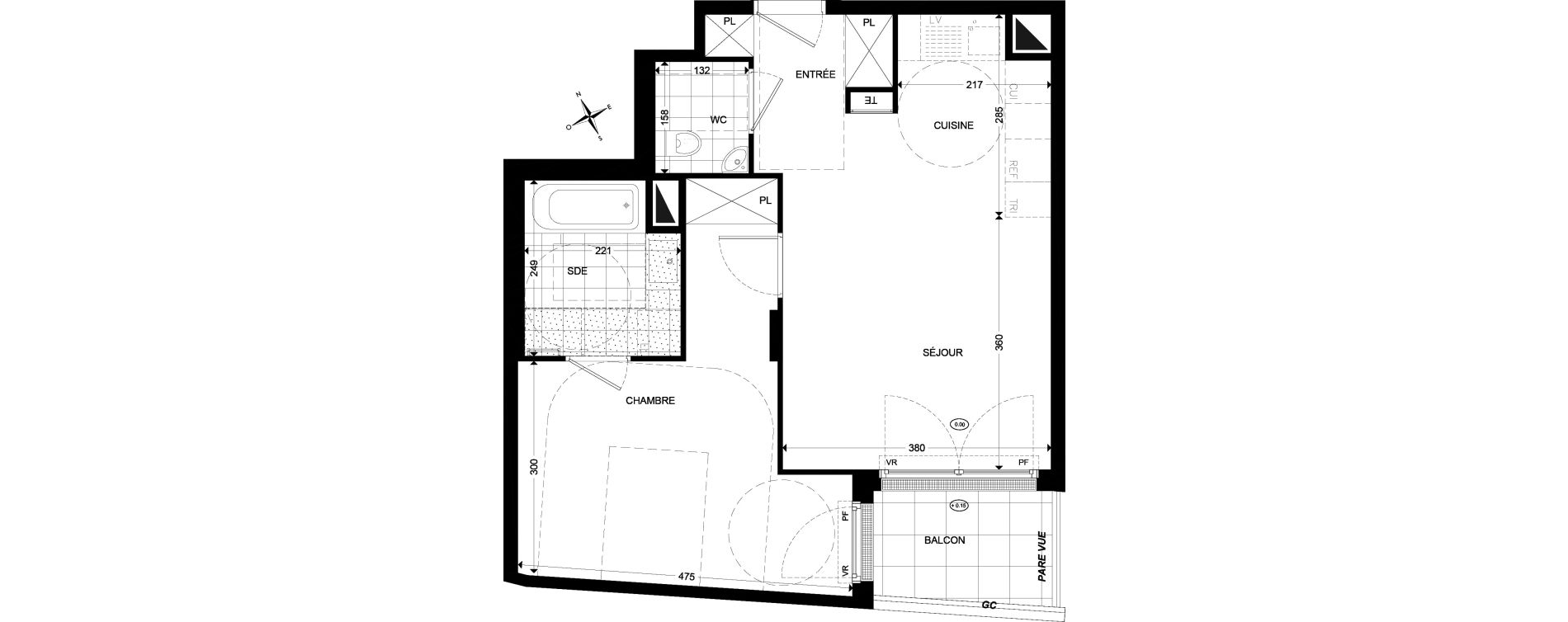 Appartement T2 de 48,95 m2 &agrave; Colombes Marceau - champarons