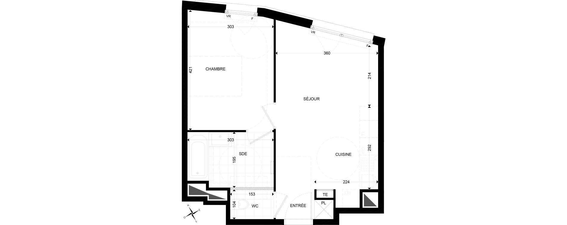 Appartement T2 de 41,98 m2 &agrave; Colombes Marceau - champarons