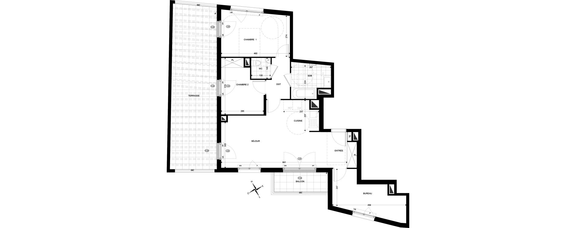 Appartement T3 de 76,48 m2 &agrave; Colombes Marceau - champarons