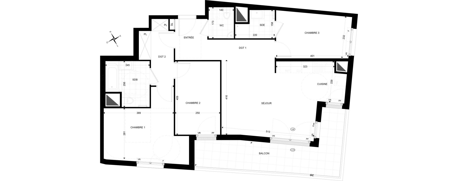 Appartement T4 de 85,29 m2 &agrave; Colombes Marceau - champarons