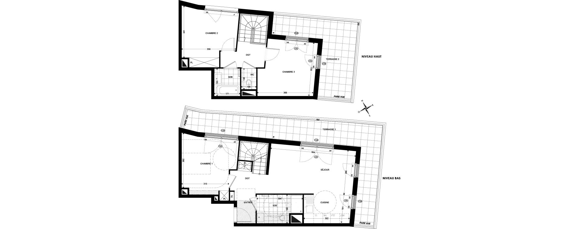 Duplex T4 de 82,44 m2 &agrave; Colombes Marceau - champarons