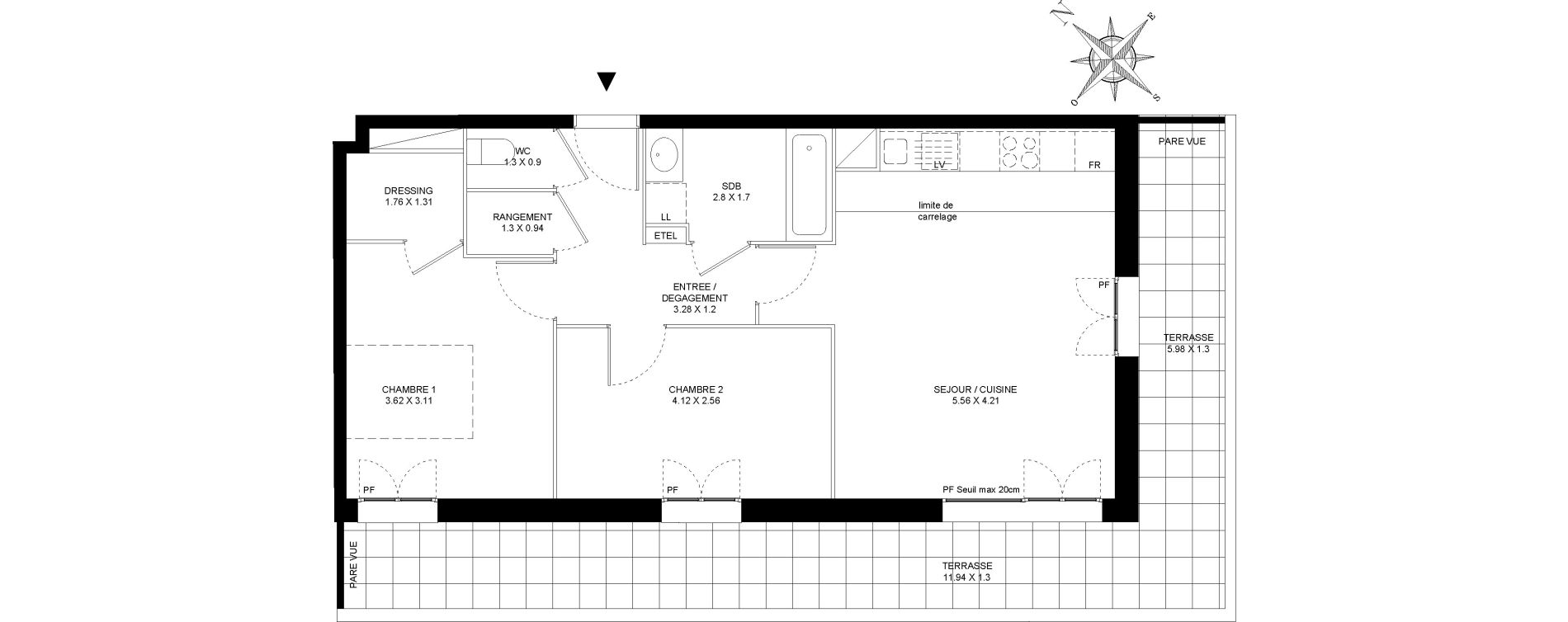 Appartement T3 de 61,62 m2 &agrave; Colombes Gabriel p&eacute;ri - estiennes d orves