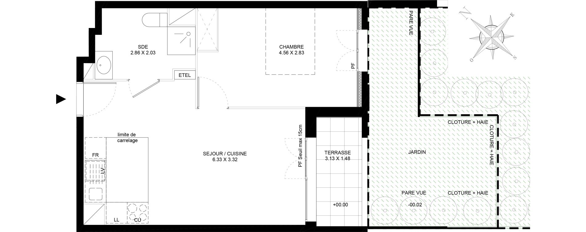 Appartement T2 de 41,09 m2 &agrave; Colombes Gabriel p&eacute;ri - estiennes d orves