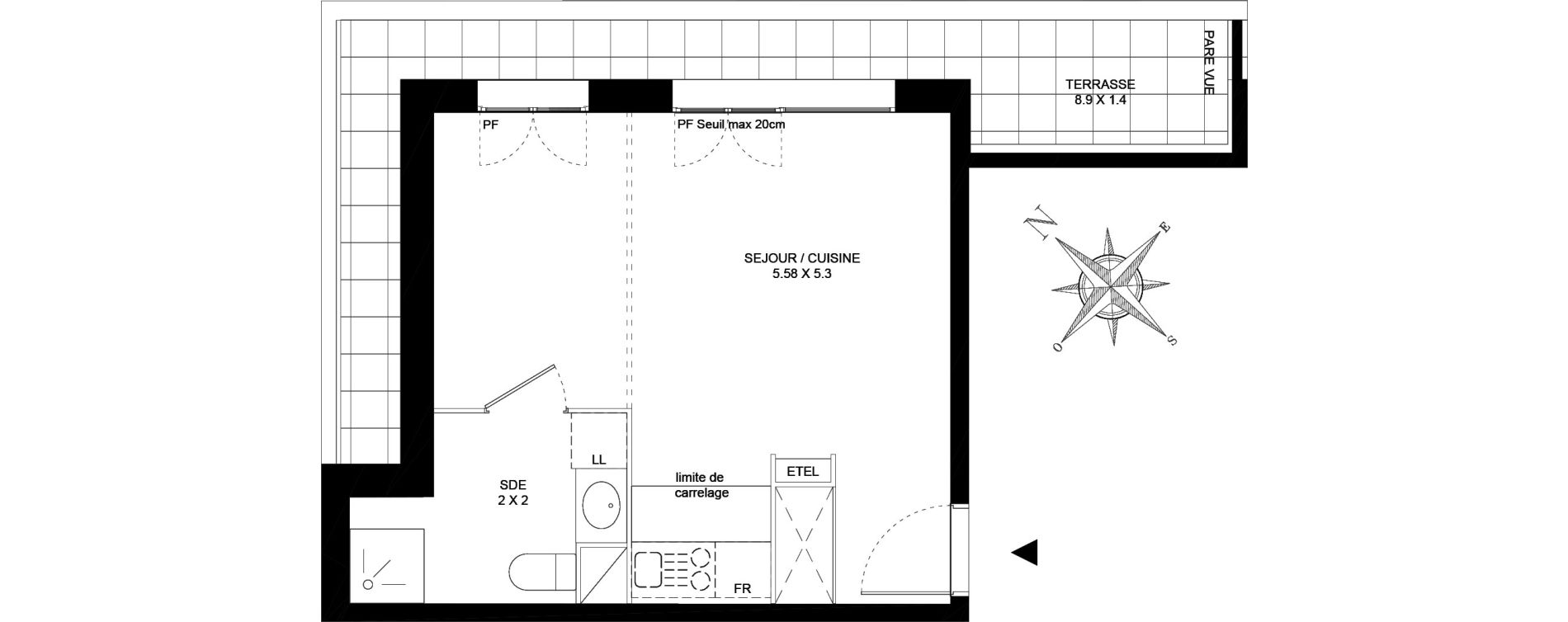 Appartement T1 de 29,64 m2 &agrave; Colombes Gabriel p&eacute;ri - estiennes d orves