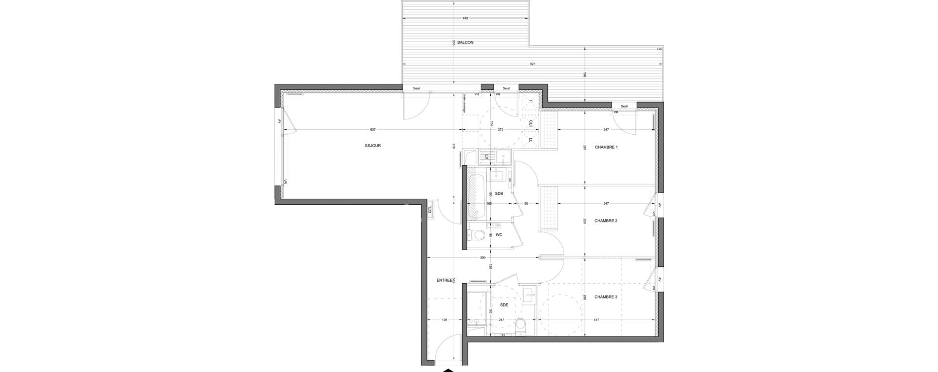 Appartement T4 de 84,69 m2 &agrave; Colombes Stade