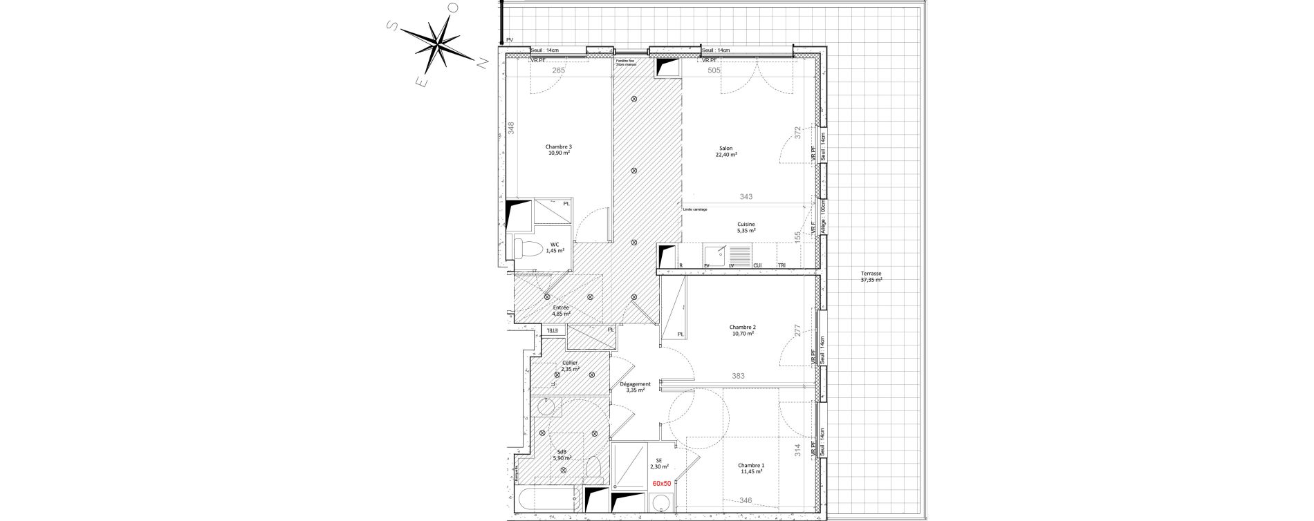 Appartement T4 de 81,00 m2 &agrave; Colombes Plateau - gr&egrave;ves - bord de seine
