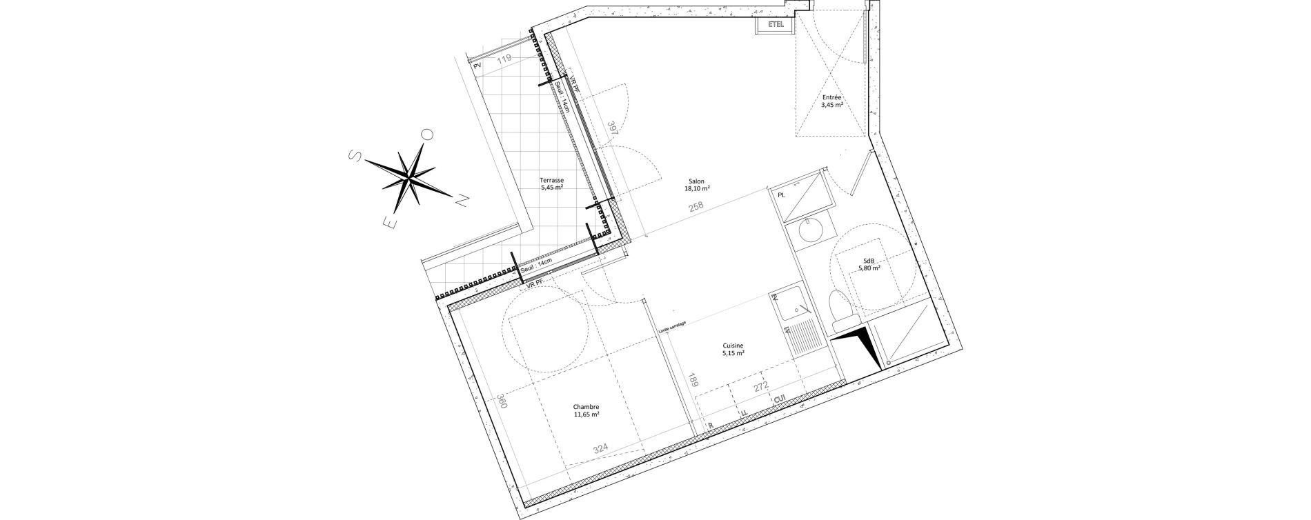 Appartement T2 de 44,15 m2 &agrave; Colombes Plateau - gr&egrave;ves - bord de seine