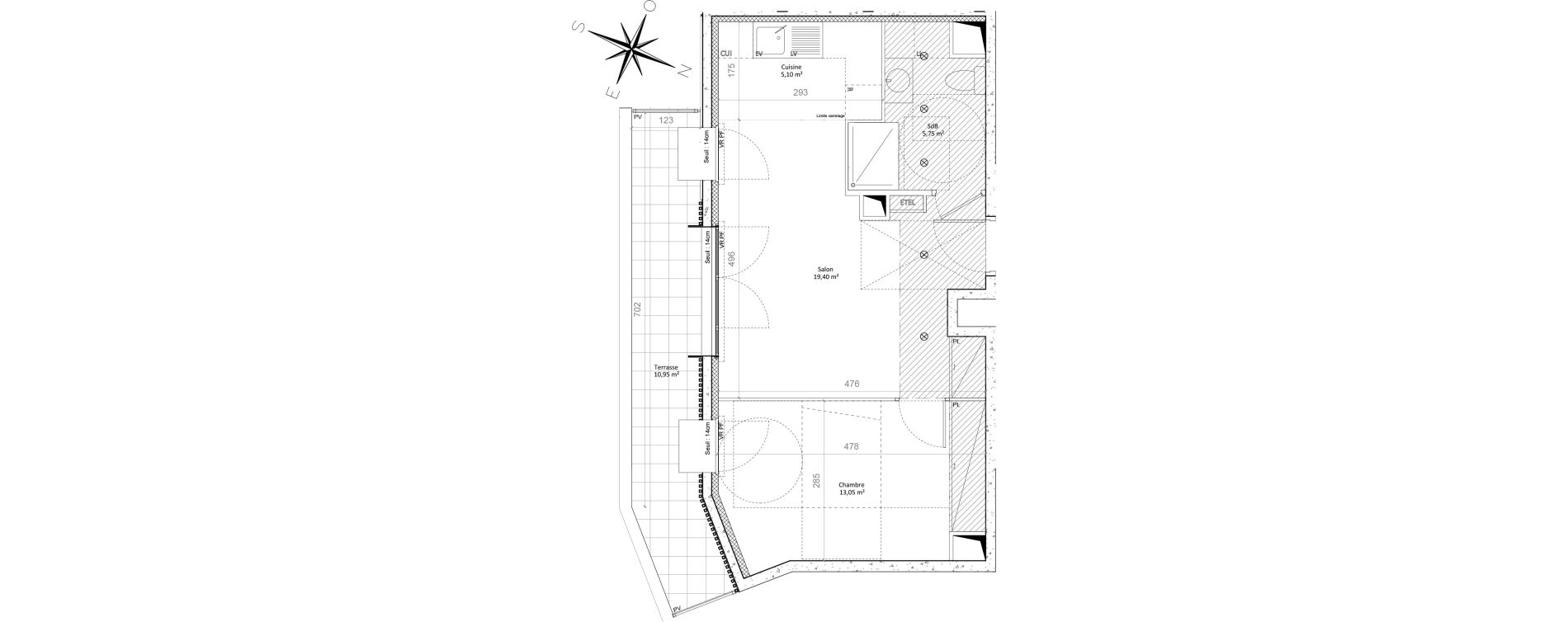 Appartement T2 de 43,30 m2 &agrave; Colombes Plateau - gr&egrave;ves - bord de seine