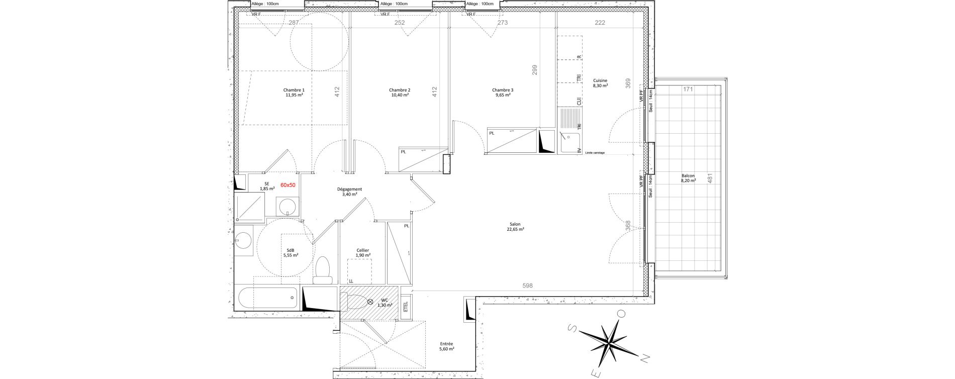 Appartement T4 de 82,55 m2 &agrave; Colombes Plateau - gr&egrave;ves - bord de seine