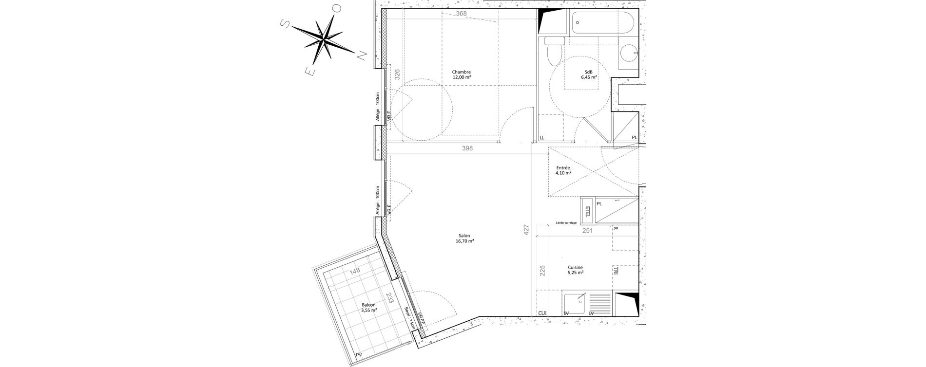 Appartement T2 de 44,50 m2 &agrave; Colombes Plateau - gr&egrave;ves - bord de seine