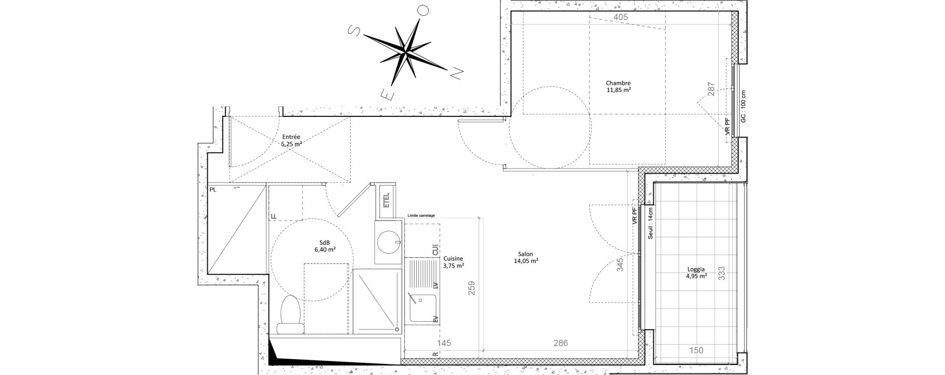 Appartement T2 de 41,30 m2 &agrave; Colombes Plateau - gr&egrave;ves - bord de seine