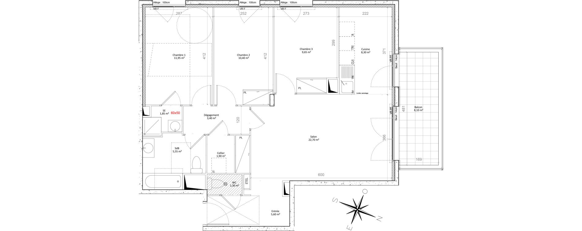 Appartement T4 de 82,60 m2 &agrave; Colombes Plateau - gr&egrave;ves - bord de seine